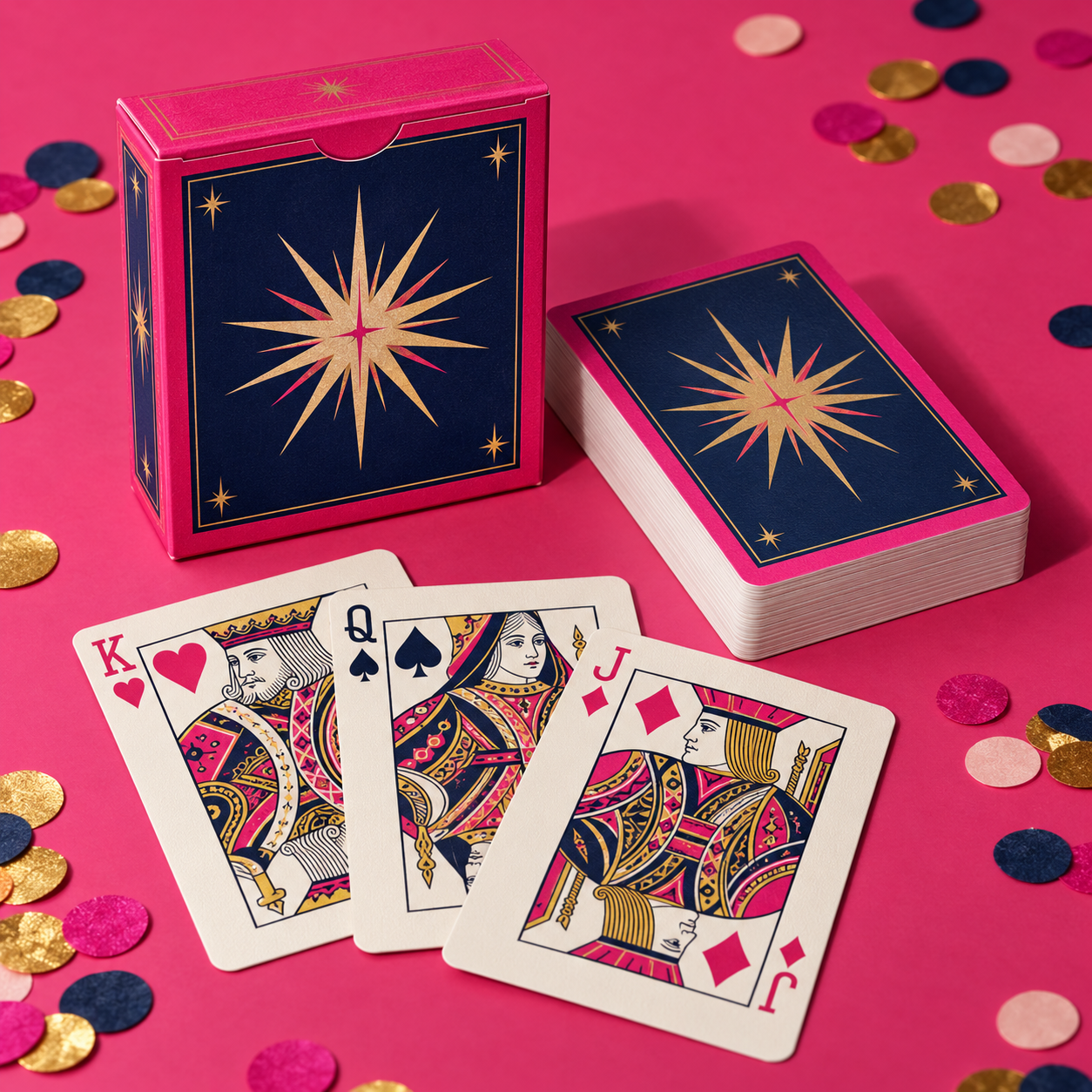 Celebration card deck and matching box